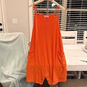 Orange Sleeveless Jumpsuit